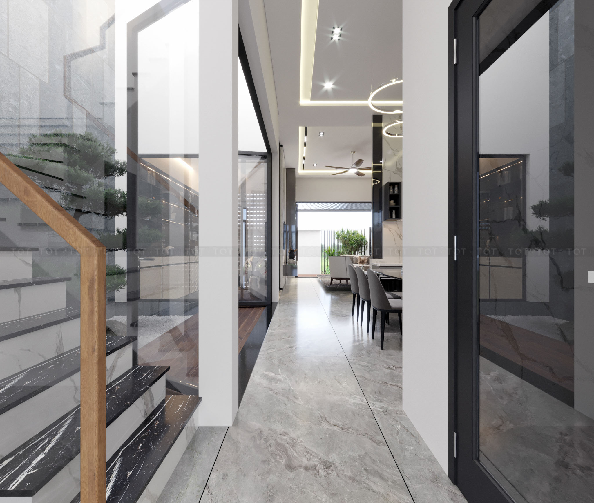 Kiến trúc TQT chuyên thiết kế kiến trúc nội thất và xây nhà trọn gói cho các công trình nhà phố, biệt thự
