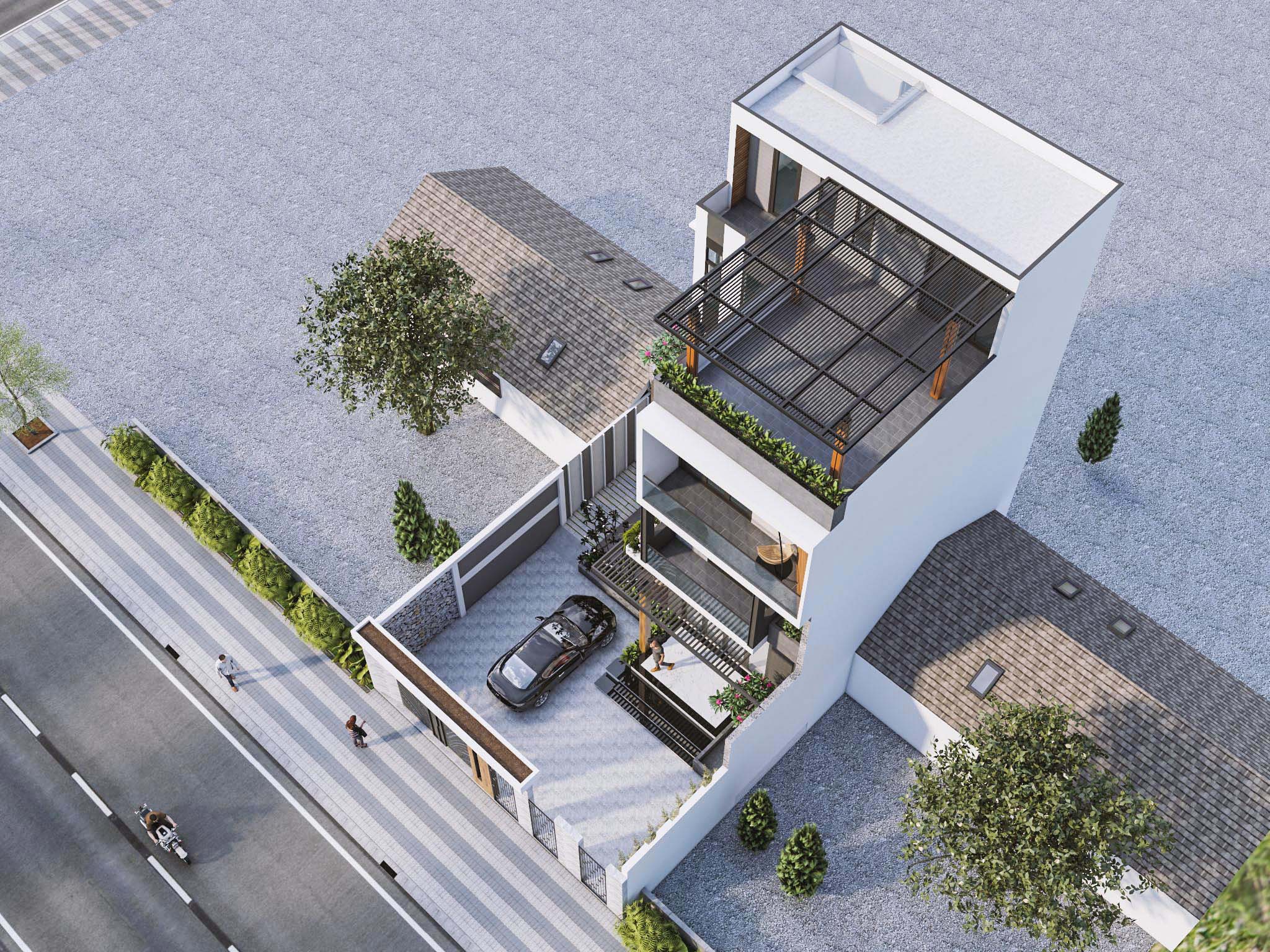 Kiến trúc TQT chuyên thiết kế kiến trúc nội thất và xây nhà trọn gói cho các công trình nhà phố, biệt thự